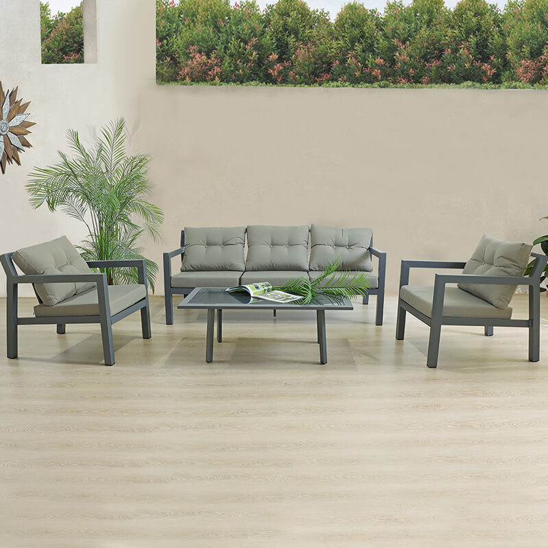Juego de sofás de jardín de aluminio para exteriores